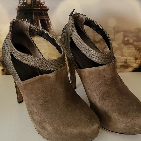 Jessica Simpson suede snakeskin heeled booties US 7.5 - Picture 2 of 7